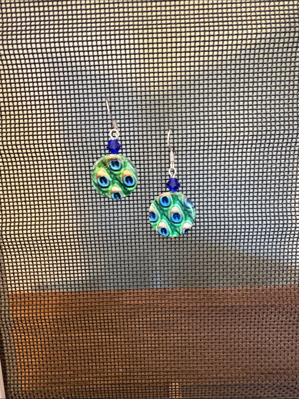 Earrings blue green dangle